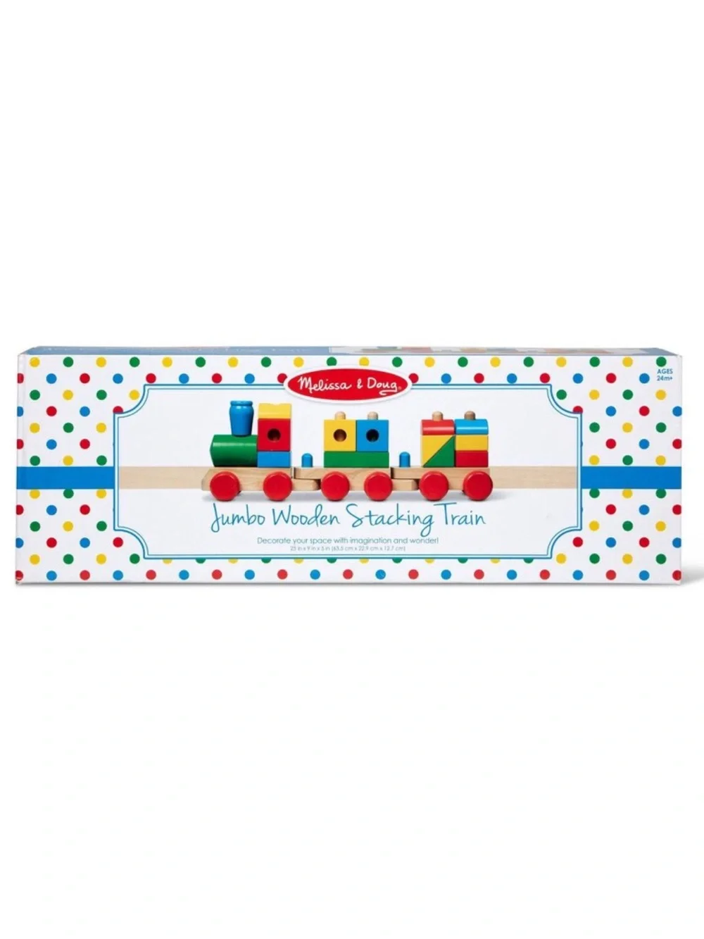 Melissa and Doug jumbo wooden stacking train toddler toy with string to pull